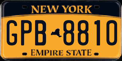 NY license plate GPB8810
