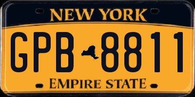NY license plate GPB8811