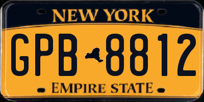NY license plate GPB8812