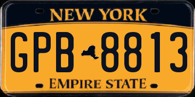 NY license plate GPB8813