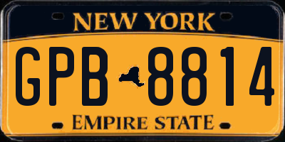 NY license plate GPB8814