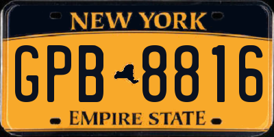 NY license plate GPB8816