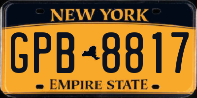 NY license plate GPB8817
