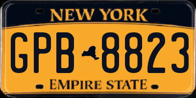 NY license plate GPB8823
