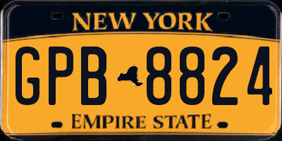 NY license plate GPB8824