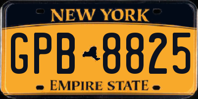 NY license plate GPB8825