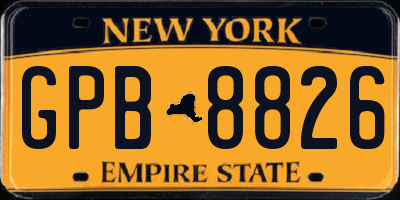 NY license plate GPB8826
