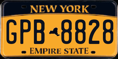 NY license plate GPB8828