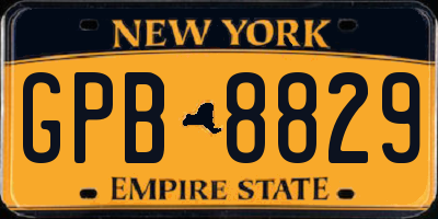 NY license plate GPB8829