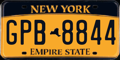 NY license plate GPB8844