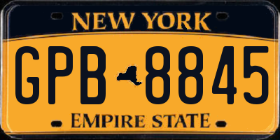 NY license plate GPB8845
