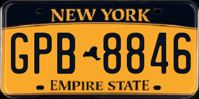 NY license plate GPB8846