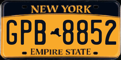 NY license plate GPB8852