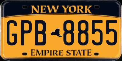NY license plate GPB8855