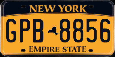 NY license plate GPB8856