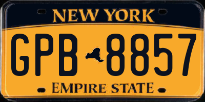 NY license plate GPB8857