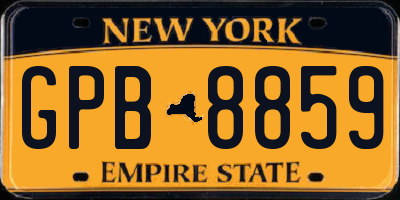 NY license plate GPB8859