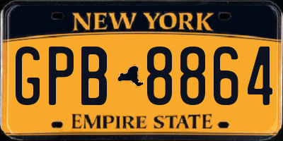 NY license plate GPB8864