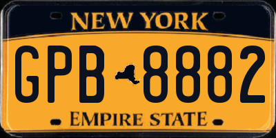 NY license plate GPB8882