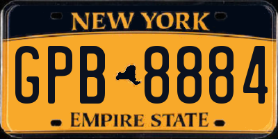 NY license plate GPB8884
