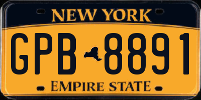 NY license plate GPB8891