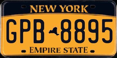 NY license plate GPB8895