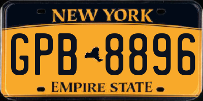 NY license plate GPB8896