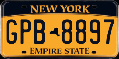 NY license plate GPB8897