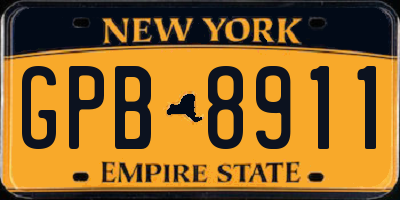 NY license plate GPB8911