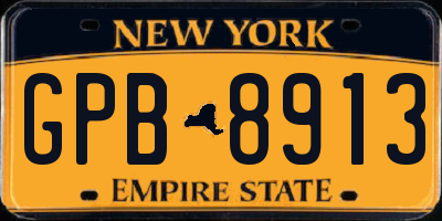 NY license plate GPB8913