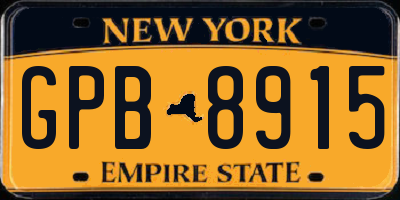NY license plate GPB8915