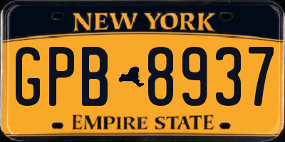NY license plate GPB8937