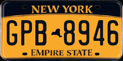 NY license plate GPB8946