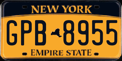 NY license plate GPB8955