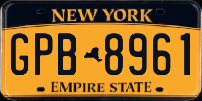 NY license plate GPB8961