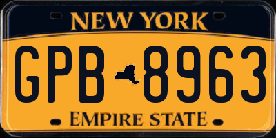 NY license plate GPB8963
