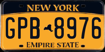 NY license plate GPB8976