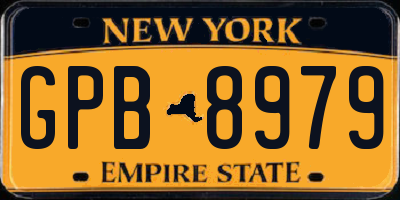 NY license plate GPB8979