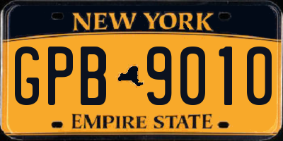 NY license plate GPB9010