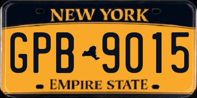 NY license plate GPB9015