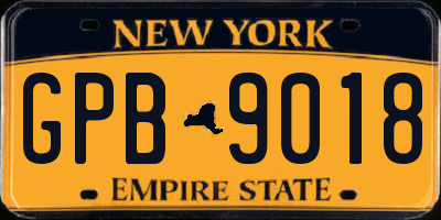 NY license plate GPB9018