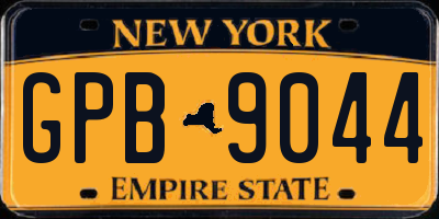 NY license plate GPB9044