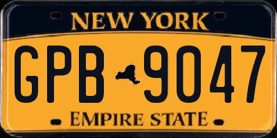 NY license plate GPB9047