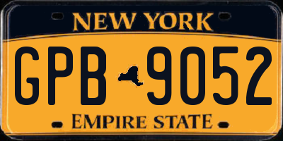 NY license plate GPB9052