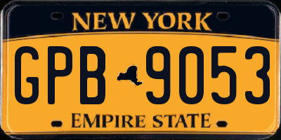 NY license plate GPB9053