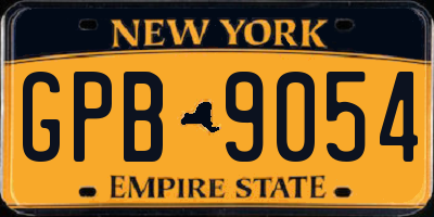 NY license plate GPB9054