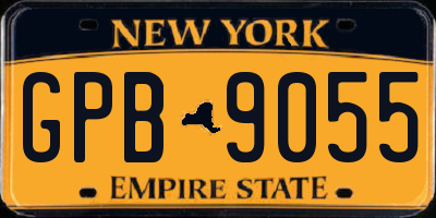 NY license plate GPB9055