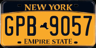NY license plate GPB9057