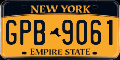 NY license plate GPB9061
