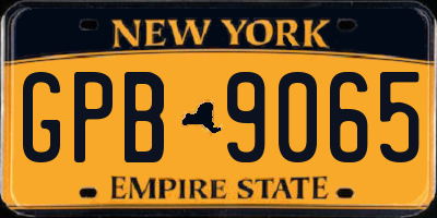 NY license plate GPB9065
